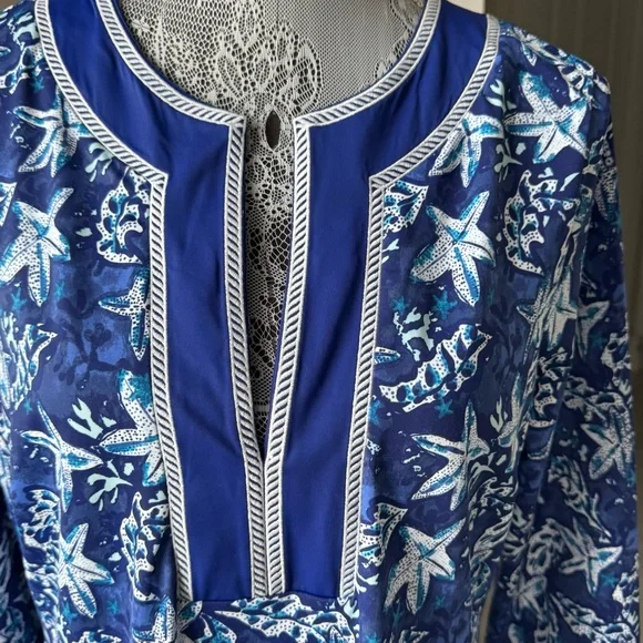 Cabana Life Blue and White Floral Coverup Dress - Picture 8 of 13